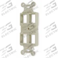 HUBBELL PREMISE WIRING Outlet Frame: Duplex, Bright White, 4 Ports, Q106E. Key specifications — Color: Bright White; Brand: HUBBELL PREMISE WIRING.