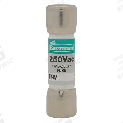 BUSSMANN Fuse: FNM Series, Midget, Time-Delay, 1.25 A, 250 V AC, 13/32 in x 1 1/2 in - Time-Delay Cylindrical Fuses
