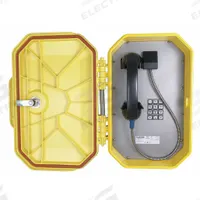 GUARDIAN TELECOM INC. Vandal Resistant Telephone: Surface Mount, Rugged Phones for Haz Areas, Keypad (MPN WTT-40). Key specifications — attr928999: Corrosion Resistant; attr929005: Yes; attr928966: WTT-40; attr928972: Armored; attr928970: Yellow; attr928977: Commercial; attr928984: Outdoor; attr928967: GUARDIAN TELECOM INC..