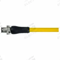 Cordset: M12 Male Straight X Bare Wire, 5 Pins, Yellow, TPE, 10 m Cable Lg, 12 A Max Current (A) (MPN 7700-P4201-U0P1000). Key specifications — Cable Jacket Color: Yellow; End 1 Gender: Male; End 1 Mounting Orientation: Straight; End 2 Connection Type: Bare Wire; IP Rating: IP67; Brand: MURRELEKTRONIK; Wire Size: 14 AWG; Cable Jacket Material: TPE.