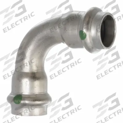 VIEGA PROPRESS Crimp Elbow Fitting: 1/2 in CTS x 1/2 in CTS Size, 90° Elbow - Potable Water Stainless Steel Press Tube Fittings
