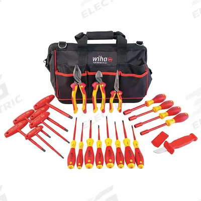 WIHA Insulated Tool Set: Insulated, 22 Total Pcs - Tool Sets with Tool Bag
