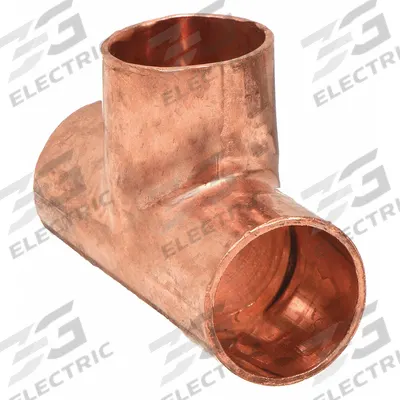 STREAMLINE Sweat Fitting Tee: 5/8 in CTS x 5/8 in CTS x 5/8 in CTS, Cup x Cup x Cup - Wrot Copper Tube Fittings