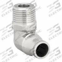 LEGRIS Push-Fit Elbow Fitting: 3/8 in Pipe x 10 mm OD Size, MNPT x Push-to-Connect, Stainless Steel (MPN 3889 10 18). Key specifications — Brand: LEGRIS; Thread Size A: 3/8".