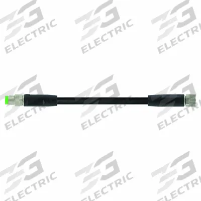 MURRELEKTRONIK Cordset: M8 Male Straight X M8 Female Straight, 3 Pins, Black, PVC, 0.3 m Cable Lg - Double-Ended Cordsets with PVC Jacket for Flexing Applications