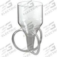 BRANSON Rosette Cooling Cell: 3 1/2 in Overall Dia, 7 1/4 in Overall Lg, 4 3/8 in Overall Wd, Glass (MPN 201-123-003). Key specifications — Product Type: Rosette Cooling Cell; Compatible with Manufacturer Model Number: 101-063-589R; Material: Glass; Brand: BRANSON.
