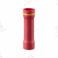 PANDUIT Butt Splice Connector: Red, Vinyl, For Wire Size 12 AWG – 10 AWG, 600 V, Pack Qty 25 (MPN ESV8-ESV10-Q). Key specifications — Brand: PANDUIT.