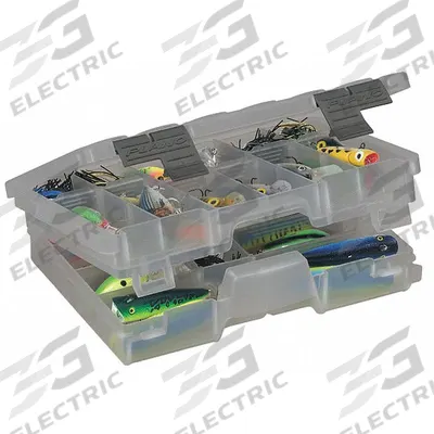 PLANO MOLDING Compartment Box: 10 7/8 in x 7 1/2 in x 2 3/4 in, Clear, 30 Compartments - Small Parts Compartmented Boxes with Adjustable Dividers