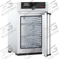 MEMMERT Universal Oven: Gravity, 2.7 cu ft Capacity, 300°C Max Temp, 2,500 W Watt, 2.61 cu ft Volume (MPN UN 75, 230V). Key specifications — Voltage: 230V AC; Brand: MEMMERT; Temperature Accuracy Tolerance: +/-0.1°C up to 99.9°C, +/-0.5°C @ 100°C+; Temperature Uniformity: +/-1.8°C.