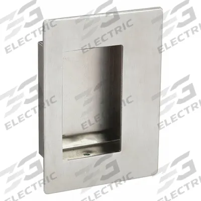 ROCKWOOD Recessed Pull Handle: Threaded Holes, Stainless Steel, Silver, Tray - Rectangular Recessed Pull Handles
