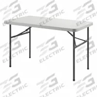 LORELL Folding Table: Rectangle Table Shape, Gray Tabletop, 30 in Dp, 48 in Wd, 29 in, Steel Frame (MPN LLR66657). Key specifications — attr1035217: Gray; attr1035250: Gray; attr1035202: LORELL.
