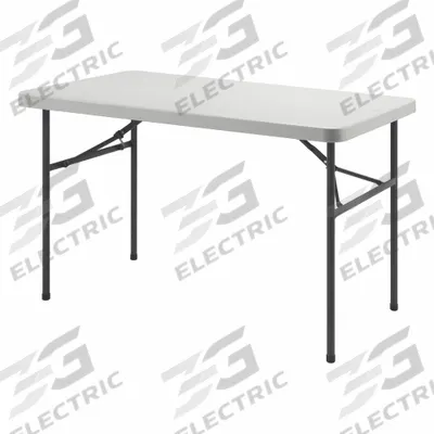 LORELL Folding Table: Rectangle Table Shape, Gray Tabletop, 30 in Dp, 48 in Wd - Standard Folding Tables
