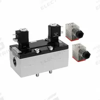 AVENTICS Solenoid Air Control Valve: Series 581, Double Solenoid, Five-Way / Two-Position, Female (MPN 5814221120). Key specifications — attr1077643: Hardwired; attr1093108: Solenoid Coil Included; attr1077629: AVENTICS; attr1077665: Internal Pilot; attr1077689: Spring Return; attr1077692: 581; attr1077625: 5814221120; attr1077666: Normally Open/Normally Closed.