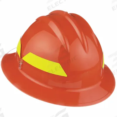 BULLARD Fire Helmet: Orange, Full Brim, Chin Strap
