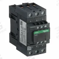 SCHNEIDER IEC Magnetic Contactor: Non-Reversing, 3 Poles, 3NO Contacts, 40 A, 480V AC Coil (MPN LC1D40AT7). Key specifications — Brand: SCHNEIDER; Integrated Surge Suppression: No.