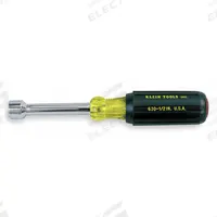 KLEIN TOOLS Hollow Round Shank Nut Driver: Straight, SAE, Without Magnetized Tip, Std, 3 in Shank Lg (MPN 630-1/2). Key specifications — attr1214485: Round; attr1214505: KLEIN TOOLS.