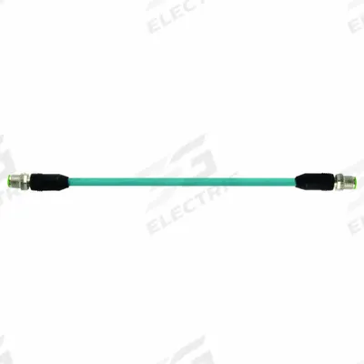 MURRELEKTRONIK Cordset: Cat5, M12 Male Straight x M12 Male Straight, 1.5 m Lg, TPE, Blue - M12 Connector to M12 Connector Cordsets