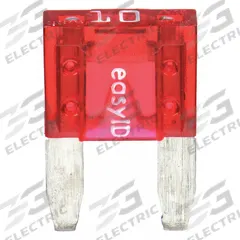 BUSSMANN Automotive Fuse: ATM Series, Fast-Acting, 10 A, 32 V DC, Indicating, 2 PK (MPN BP/ATM-10ID). Key specifications — Series: ATM; Brand: BUSSMANN; Fuse Profile: Standard Profile.