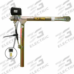 TELE-PRO Davit Crane: Steel, Electric, 1,200 lb Max. Load Capacity, 3.3 ft to 7 ft, 23 in to 66 in (MPN OZTP1200DAV-ACW). Key specifications — Material: Steel; Brand: TELE-PRO; Body Material: Steel.