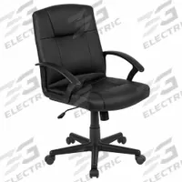 FLASH FURNITURE Office Chair: Coffman, Black, Faux Leather Material, 20 in Back Ht, 19 in Seat Wd (MPN CH-197220X000-BK-GG). Key specifications — attr995518: Coffman; attr982877: Black; attr982913: Yes; attr982865: Black; attr982870: FLASH FURNITURE; attr982901: Black.