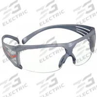 3M Safety Glasses: Clear Lens, Half-Frame, Scotchgard™ Anti-Fog, Gray Frame (MPN SF601SGAF). Key specifications — Brand: 3M; Frame Color: Gray; Lens Color: Clear; Lens Properties: Advanced Anti-Fog.