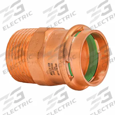 QUICKFITTING SUREPRESS Press Copper MNPT Adapter: 1 in CTS x 1 in Pipe size - Plumbing Copper & Bronze Press Tube Fittings with Seal Window