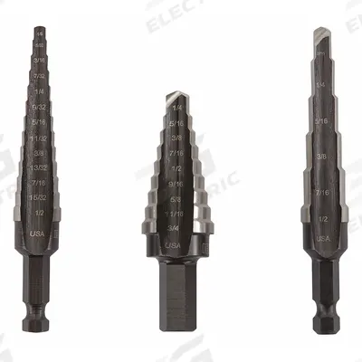IRWIN Step Drill Bit Set: 3 Pc, 1/8" to 3/4", Black Oxide HSS - High-Speed Steel Step Drill Bit Sets