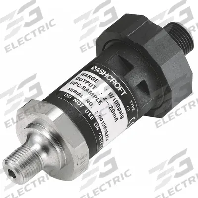 ASHCROFT Pressure Transmitter: 0 psi to 5,000 psi, 4 to 20mA DC, 4-Pin M12 Connector - Pressure Transmitters with 4-Pin M12 Connector