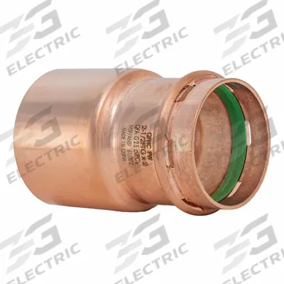 QUICKFITTING SUREPRESS Crimp Adapter: Straight, 2 1/2 in CTS x 2 in CTS size - Plumbing Copper & Bronze Press Tube Fittings with Seal Window