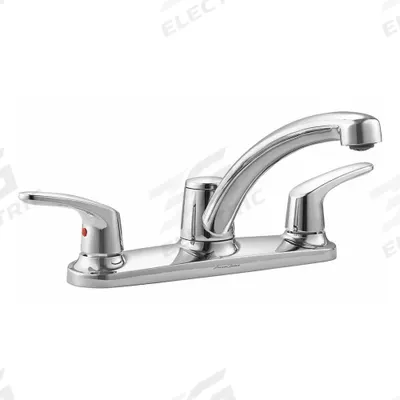 AMERICAN STANDARD Low Arc Kitchen Faucet: Colony Pro, Metal, Widespread, Deck, 3 Mounting Holes - Centerset Kitchen Faucets