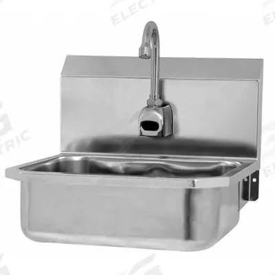 SANI-LAV Hand Sink: 1 Stations, 5 in Bowl Dp, 14 in Bowl Lg, 11 in Bowl Wd, Faucet Included - One-Station Wall-Mounted Hand Sinks with Faucets