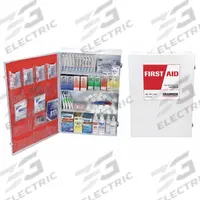 FIRST AID ONLY First Aid Kit and Housing: Industrial, 150 People Served, 1,172 Components, Metal (MPN 54574). Key specifications — Adhesive Bandages Included: (40) Knuckle Bandages; Application: Industrial; Brand: FIRST AID ONLY; Housing Color: White; Housing Material: Metal; Includes Oral or Inhalant Medication: Medication Included; Mountable: Wall Mount; Oral and Inhalant Medicinals Included: (100) Non-Aspirin Pain Relievers.