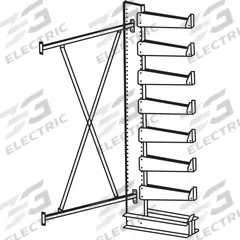 JARKE Cantilever Rack: Add-On, Medium-Duty, 38 3/4 in x 21 1/4 in x 84 in, Straight Arm (MPN QT501S36A). Key specifications — Arm Style: Straight; Brand: JARKE.