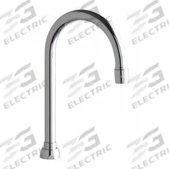 CHICAGO FAUCETS Spout: Spout, Gooseneck, Swivel Spout, Brass, Polished Chrome, 1.5 gpm Flow Rate (MPN GN2AE35JKABCP). Key specifications — Includes: Mounting Hardware; Product Type: Spout; Spout Style: Swivel; Body Material: Brass; Color/Finish: Polished Chrome; Brand: CHICAGO FAUCETS.