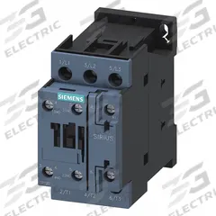 SIEMENS IEC Power Contactor: Non-Reversing, 3 Poles, 3NO Contacts, 9 A, 24V AC Coil (MPN 3RT20231AC20). Key specifications — Brand: SIEMENS; Integrated Surge Suppression: No.