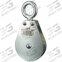 APPROVED VENDOR Pulley Block: Swivel, Upright Mount, Pulling, 685 lb Working Load Limit, Wire Rope (MPN 4JX72). Key specifications — Product Type: Pulley Block; Brand: APPROVED VENDOR; Compatible Rope Type: Wire Rope; Pulley Type: Swivel; Attachment Type: Swivel Eye; Operation: Pulling; Bearing Type: Sleeve; Finish: Zinc Plated.