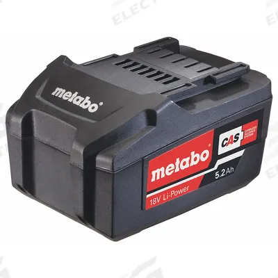 METABO Battery: CORE18V, 5.2 Ah, Battery Included, Tabbed - Metabo CAS Batteries
