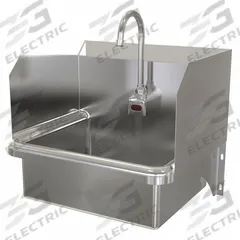 SANI-LAV Hands-Free Sink: 1 Stations, 7 in Bowl Dp, 17 in Bowl Lg, 14 in Bowl Wd, Faucet Included (MPN 707B.5). Key specifications — Includes Side Splash: Side Splash Included; Series: Stainless Steel Hand Wash Sink; Brand: SANI-LAV; Power Source: Battery Powered.