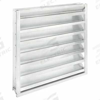 Dayton 30"H 30"W Drnbl Extrd Alu Intake Louver: Hat Channel, Recess Mount, 29 1/2 in H - Drainable Stationary-Blade Louvers