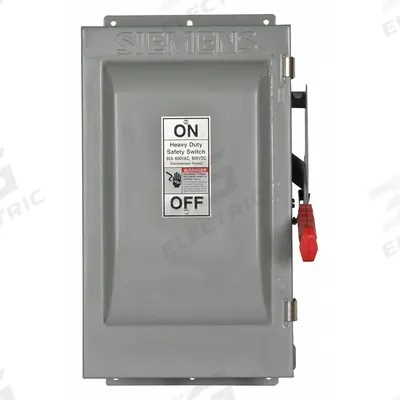 Siemens Safety Switch: Non-Fusible, 60 A, Three Phase, 600V AC, Galvanized Steel - Non-Fusible Safety Switches