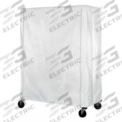 EAGLE GROUP Utility Cart Cover: White, Polyester, Zipper, 36 in Wd, 86 in Ht - Zipper Machine-Washable Polyester Covers