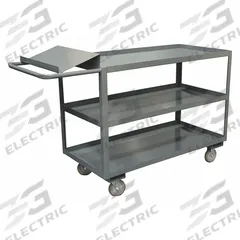 APPROVED VENDOR Utility Cart: 1,200 lb, 3 Shelves, 51 in L x 31 in W x 36 in H Overall Dim, Flat (MPN OPC-2448-3-95). Key specifications — Caster Wheel/Tread Material: Polyurethane; Brand: APPROVED VENDOR; Caster/Wheel Configuration: (2) Rigid.