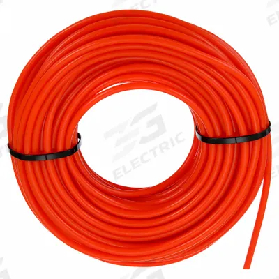 EAGLE BELTING Round Belt: Orange, 1/8 in Dia, For 1 in Min Pulley Dia, 100 ft Overall Lg - Solid-Core Smooth Round Belts