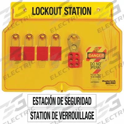 MASTER LOCK Lockout Station: 7 Components Included, Gen, Padlock Station - General Lockout Stations