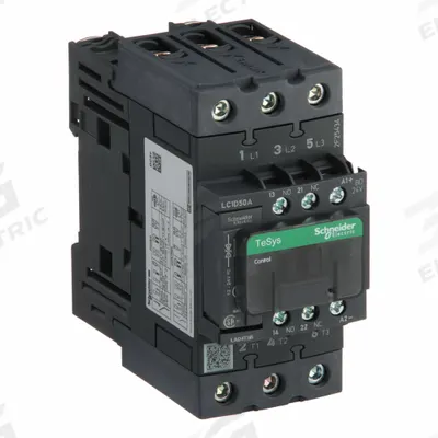 SCHNEIDER Magnetic Contactor: Non-Reversing, 3 Poles, 3NO Contacts, 50 A - Non-Reversing IEC Contactors
