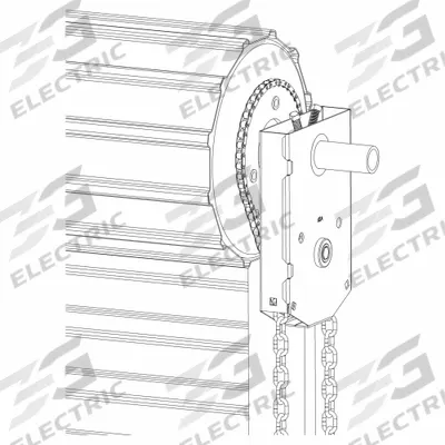 AMERICAN GARAGE DOOR SUPPLY Chain Hoist: Manual, Shaft Mount, Non-Handed - Manual Chain Hoist Garage Door Openers