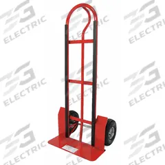 DAYTON General Purpose Hand Truck: 600 lb, Single-Loop Handle, Red, Steel, Pneumatic, 10 in Wheel (MPN 34D660). Key specifications — Brand: DAYTON; Color: Red.