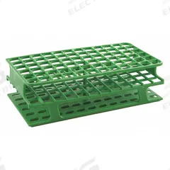 Tube Rack: 2 3/8 in Overall Wd, 8 in Overall Ht, 4 1/8 in Overall Lg, Polypropylene, Green, Benchtop (MPN HS27551C). Key specifications — Material: Polypropylene; Mounting Location: Benchtop; Color: Green; Product Type: Test Tube Rack; Total Holding Capacity: (72) Wells; Brand: HEATHROW SCIENTIFIC.