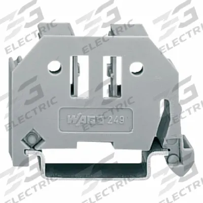 WAGO End Barrier: Clip-On Mount, Gray - End Stops & Clamps