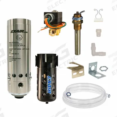 EXAIR Vortex Cooler Kit: NEMA 4X, 15 scfm Max Flow Rate, 1,000 BtuH Cooling Capacity - Vortex Tube Cabinet & Enclosure Coolers